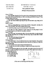 Đề thi tháng 7 môn Vật lý Lớp 8 năm 2014 - Trường THCS Lê Lợi (Có đáp án)